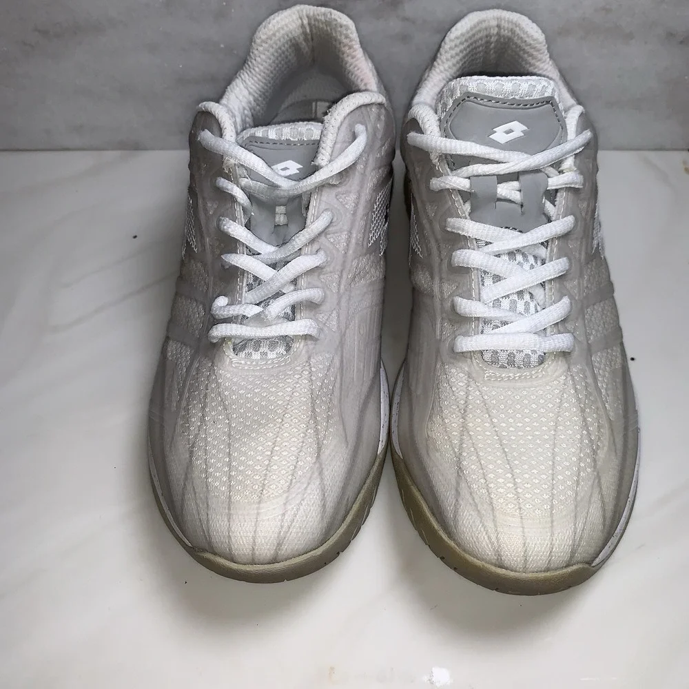 Lotto Mirage 300 III Speed Court Tennis Shoes White Grey Women's Size 8‎